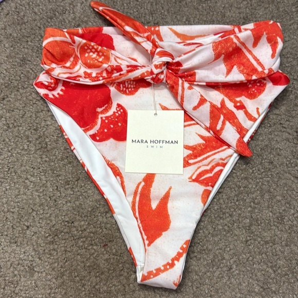 Mara Hoffman Goldie Red Multi Bikini Bottom - Picture 3 of 5